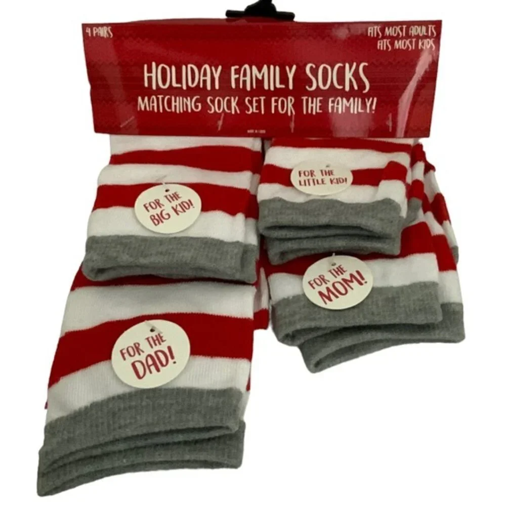 Holiday Family Christmas Socks Entire Family Socks 4 Pack - Picture 8 of 16